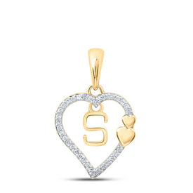 10kt Yellow Gold Diamond S-Shape Initial Pendant - A Captivating Symbol of Elegance and Individuality product  Top View from Splendid Jewellery