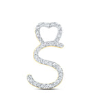 10kt Yellow Gold Diamond Heart Initial Pendant - Elegant and Romantic Jewelry product  Top View from Splendid Jewellery