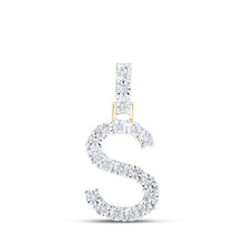 Load image into Gallery viewer, 10kt Yellow Gold Diamond Initial &amp; Letter Pendant | Personalized Sparkling Charm | Splendid Jewellery product  Top View from Splendid Jewellery