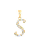 10kt Yellow Gold Diamond Initial Pendant | Personalized Sparkling Letter Necklace product  Top View from Splendid Jewellery