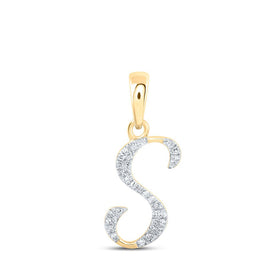 10kt Yellow Gold Diamond Initial & Letter Pendant: Personalized Elegance product  Top View from Splendid Jewellery