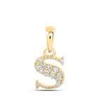 10kt Yellow Gold Diamond Initial Pendant - Personalized Elegance product  Top View from Splendid Jewellery