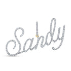 10kt Yellow Gold Diamond Initial & Letter Pendant | Personalized Sandy Name Pendant with 7/8 Cttw Diamonds | Splendid Jewellery product  Top View from Splendid Jewellery
