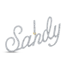 10kt Yellow Gold Diamond Initial & Letter Pendant | Personalized Sandy Name Pendant with 7/8 Cttw Diamonds | Splendid Jewellery product  Top View from Splendid Jewellery