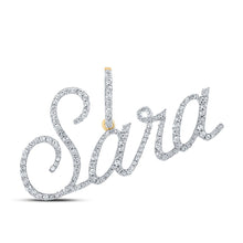 Load image into Gallery viewer, Personalized Diamond Initial Pendant - 10kt Yellow Gold with Round Diamond - 5/8 Cttw product  Top View from Splendid Jewellery