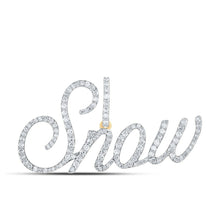 Load image into Gallery viewer, 10kt Yellow Gold Diamond Initial &amp; Letter Pendant with SNOW Name - 3/4 Cttw product  Top View from Splendid Jewellery