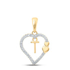 10kt Yellow Gold Diamond Heart Initial Pendant - A Symbol of Love and Individuality - Top View