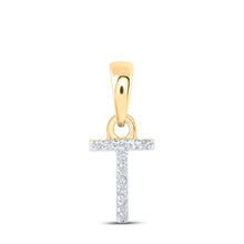 Load image into Gallery viewer, 10kt Yellow Gold Diamond Initial Pendant - Personalized Elegance - Top View