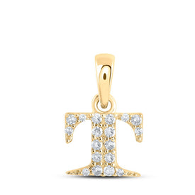 10kt Yellow Gold Diamond Initial Pendant - Top View