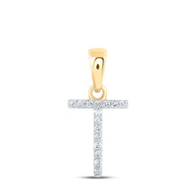 Load image into Gallery viewer, Radiant Gold and Diamond Initial Pendant - A Symbol of Elegance and Individuality - Top View