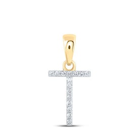 Radiant Gold and Diamond Initial Pendant - A Symbol of Elegance and Individuality - Top View