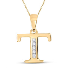 Load image into Gallery viewer, Radiant Reflections: 10kt Yellow Gold Diamond Initial Pendant - Top View