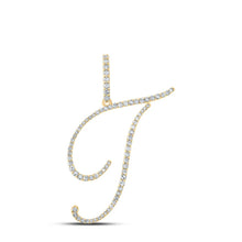 Load image into Gallery viewer, Radiant Brilliance: 10kt Yellow Gold Diamond Initial Pendant - Top View