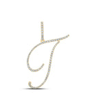 Radiant Brilliance: 10kt Yellow Gold Diamond Initial Pendant - Top View