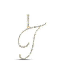 Radiant Brilliance: 10kt Yellow Gold Diamond Initial Pendant - Top View
