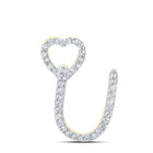 10kt Yellow Gold Diamond Heart Initial Pendant - Top View