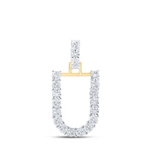 Load image into Gallery viewer, 10kt Yellow Gold Diamond Initial &amp; Letter Pendant - Top View