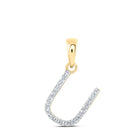 10kt Yellow Gold Diamond Initial Pendant - A Symbol of Elegance and Individuality - Top View