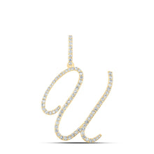 Load image into Gallery viewer, 10kt Yellow Gold Diamond Initial Pendant - Personalized Elegance - Top View