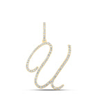 10kt Yellow Gold Diamond Initial Pendant - Personalized Elegance - Top View