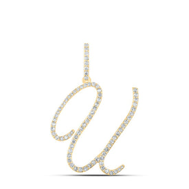 10kt Yellow Gold Diamond Initial Pendant - Personalized Elegance - Top View