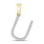 10kt Yellow Gold Diamond Initial Necklace - Personalize Your Style! - Top View