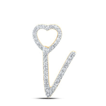 Load image into Gallery viewer, 10kt Yellow Gold Diamond Initial Heart Pendant - Personalized Elegance - Top View