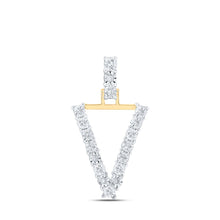 Load image into Gallery viewer, Captivating Brilliance: 10kt Yellow Gold Diamond Initial Pendant - Top View
