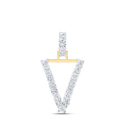 Captivating Brilliance: 10kt Yellow Gold Diamond Initial Pendant - Top View