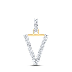 Captivating Brilliance: 10kt Yellow Gold Diamond Initial Pendant - Top View