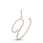 10kt Yellow Gold Womens Round Diamond V Initial Letter Pendant - Personalized Elegance at its Finest - Top View