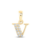 10kt Yellow Gold Diamond Initial Pendant - Personalized Elegance - Top View