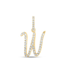 Load image into Gallery viewer, 10kt Yellow Gold Diamond Initial &amp; Letter Pendant - Luxurious Elegance for Personal Expression - Top View
