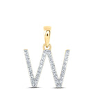 10kt Yellow Gold Diamond Initial Pendant: Personalized Elegance and Dazzling Brilliance - Top View