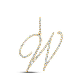 Radiant Elegance: 10kt Yellow Gold Diamond Initial Pendant - Top View