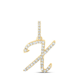 10kt Yellow Gold Diamond Initial & Letter Pendant - A Sparkling Symphony of Elegance and Individuality - Top View