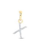 Radiant Reflections: 10kt Yellow Gold Diamond Initial Pendant - Top View