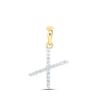 10kt Yellow Gold Diamond Initial & Letter Pendant - A Captivating Expression of Love and Individuality - Top View