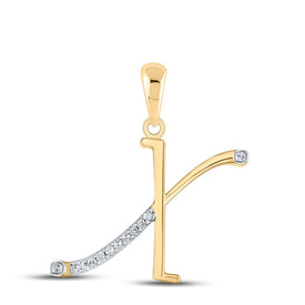 10kt Yellow Gold Diamond Initial Pendant - Personalized Elegance and Sparkle - Top View