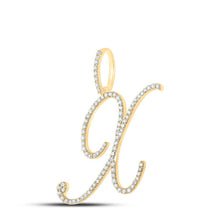 Load image into Gallery viewer, 10kt Yellow Gold Diamond Initial Pendant - Personalized Elegance and Dazzling Brilliance - Side View
