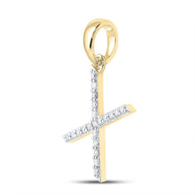 Load image into Gallery viewer, 10kt Yellow Gold Diamond Initial X Pendant - A Timeless Expression of Elegance and Individuality - Side View