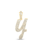 10kt Yellow Gold Diamond Initial & Letter Pendant - Personalized Elegance - Top View
