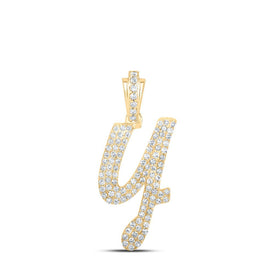 10kt Yellow Gold Diamond Initial & Letter Pendant - Personalized Elegance - Top View