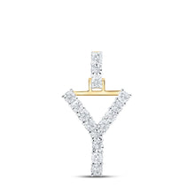 Load image into Gallery viewer, Captivating Gold Diamond Initial Pendant - Personalized Elegance at its Finest - Top View