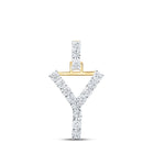 Captivating Gold Diamond Initial Pendant - Personalized Elegance at its Finest - Top View