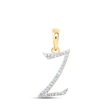Load image into Gallery viewer, 10kt Yellow Gold Diamond Initial Pendant - Personalized Elegance and Brilliance - Top View