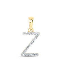 Load image into Gallery viewer, 10kt Yellow Gold Diamond Initial Pendant - A Radiant Symbol of Individuality and Elegance - Top View