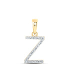 10kt Yellow Gold Diamond Initial Pendant - A Radiant Symbol of Individuality and Elegance - Top View