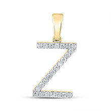 Load image into Gallery viewer, 10kt Yellow Gold Diamond Initial Pendant - Personalized Elegance and Brilliance - Top View