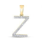 10kt Yellow Gold Diamond Initial Pendant - Personalized Elegance and Brilliance - Top View